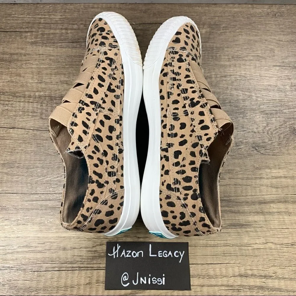 Blowfish~Women's~Malibu Marley Leopard Latte Spots Slip On Sneakers~Size 7.5‎